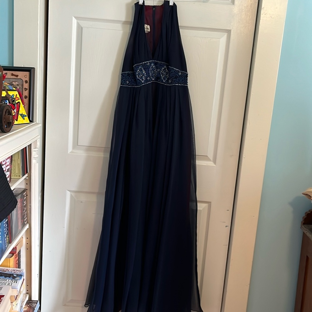 Vintage navy blue gown.